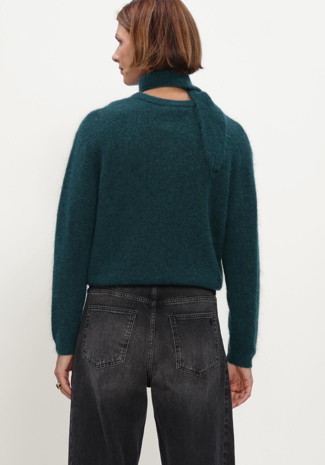 Donkergroene STUDIO ANNELOES Vest Bibi cardigan - large