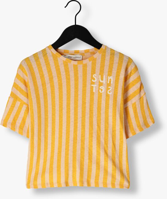 Sproet & Sprout T-shirt T-SHIRT LINEN STRIPE SUNSET en jaune - large