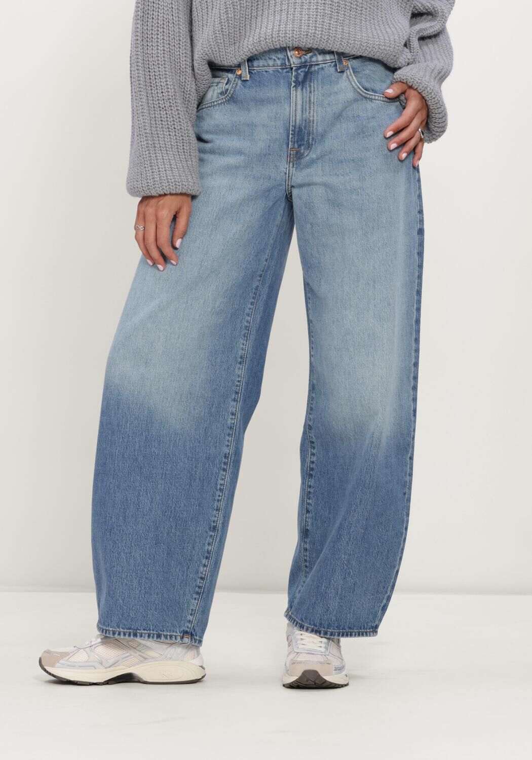 Blauwe 7 FOR ALL MANKIND Jeans BONNIE CURVILINEAR SKYFROST - large