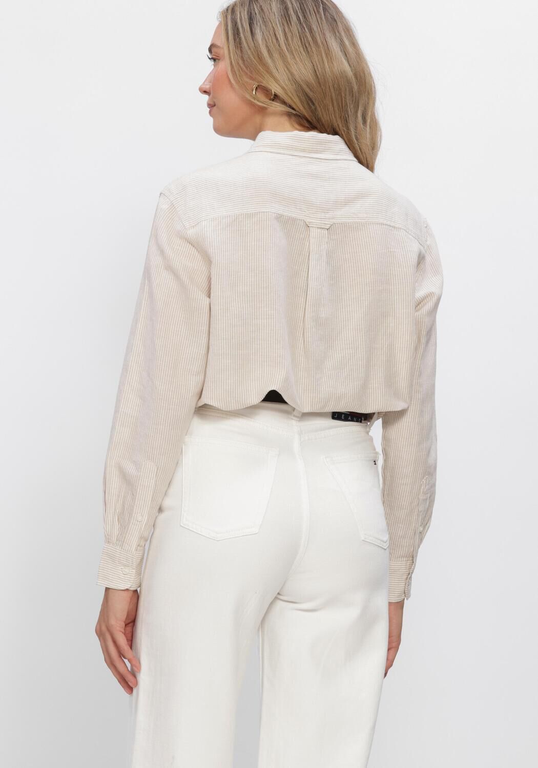 Beige TOMMY JEANS  TJW RLX LINEN SHIRT - large