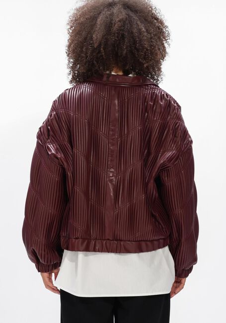 Bordeaux ALIX THE LABEL Gewatteerde jas LADIES WOVEN PLEATED FAUX LEATHER BOMBER - large