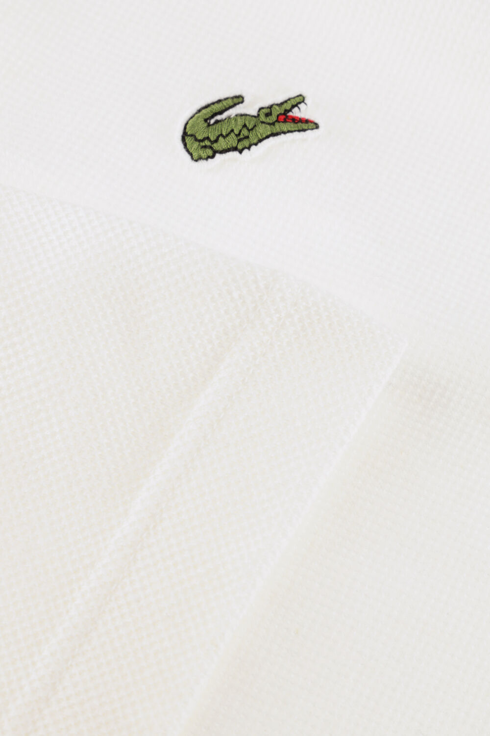 Ecru LACOSTE Polo CLASSIC FIT OPEN NECK COTTON LINEN BLEND POLO - large
