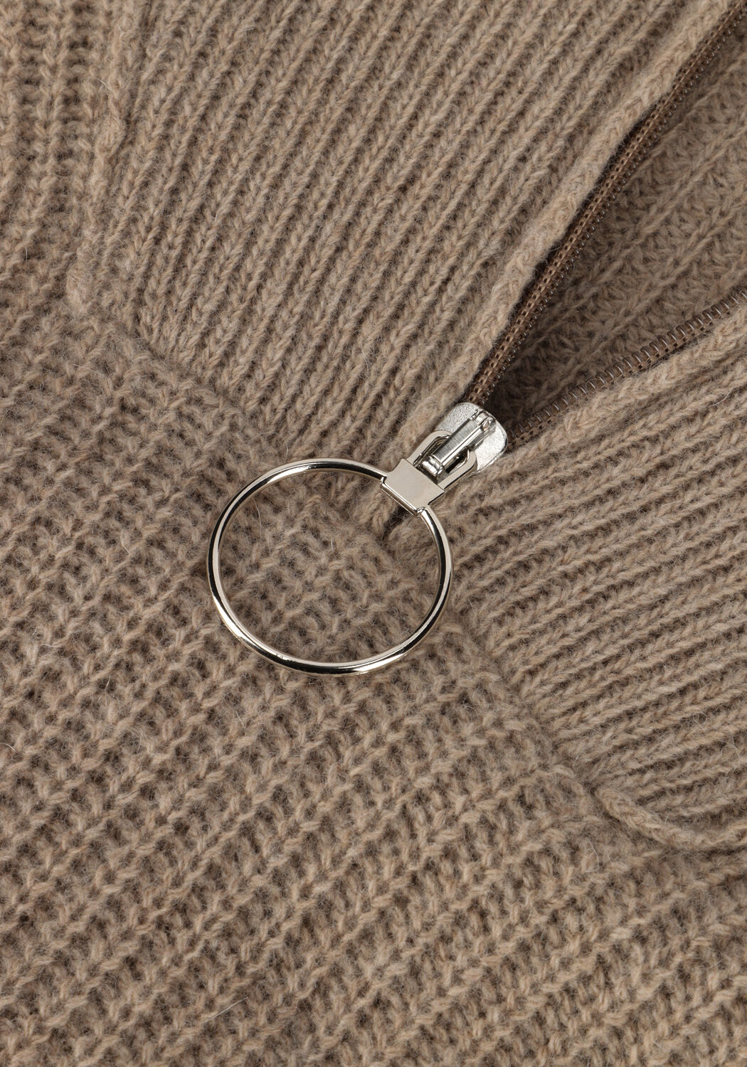 THE GOODPEOPLE Pull KZIP en beige - large