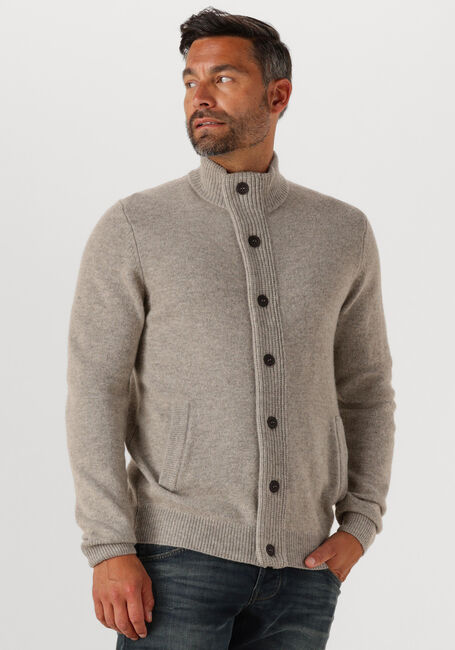 Grijze BARBOUR Trui ESSENTIAL PATCH ZIP THROUGH KNITTED JUMPER - large