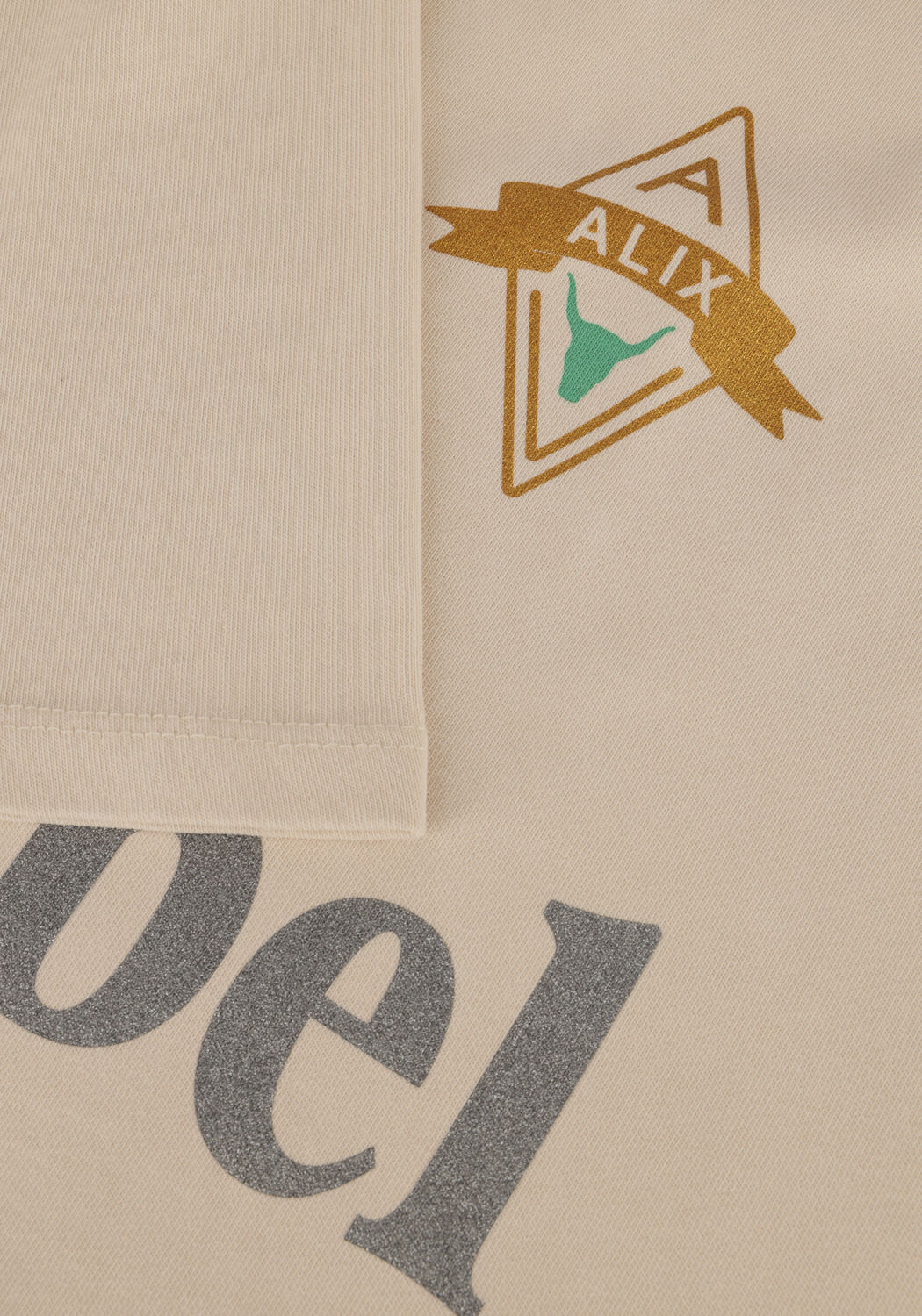 ALIX THE LABEL T-shirt LADIES KNITTED THEL LABEL T-SHIRT en beige - large