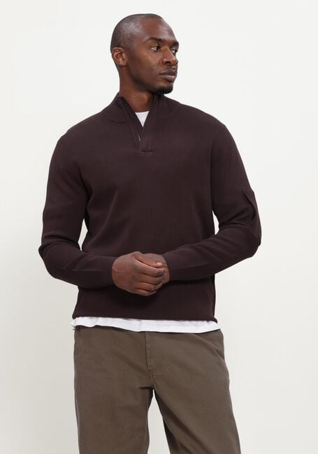 GENTI TURTLE ZIP LS Pulls & Gilets Bordeaux - large