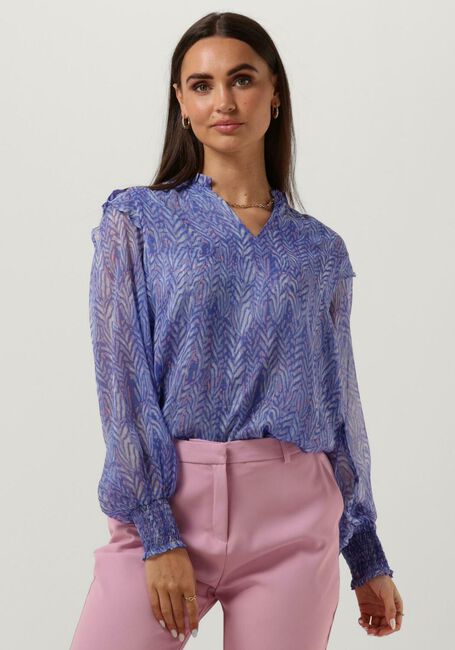 Blauwe NEO NOIR  FILJA SWIRL MIX BLOUSE - large