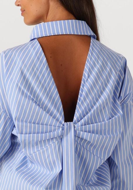 HAUTE L'AMITIÉ BOW CANDY TWIST STRIPE SHIRT Blouses Bleu clair - large