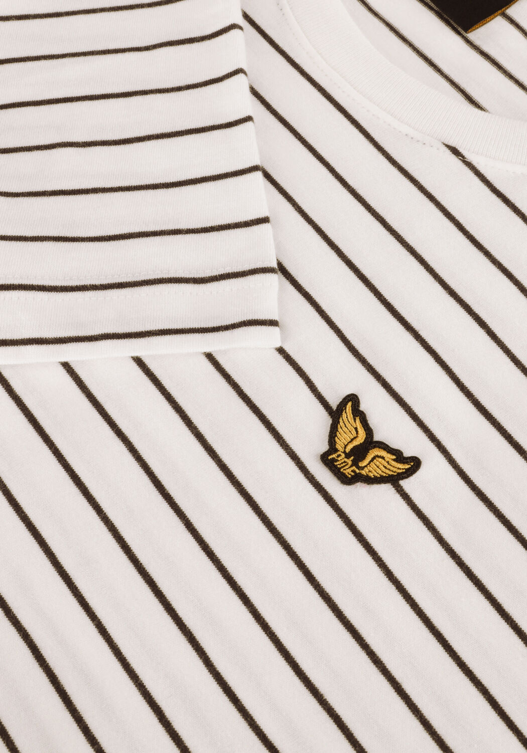 PME LEGEND T-shirt SHORT SLEEVE R-NECK YARN DYED STRIPE JERSEY &Eacute;cru - large