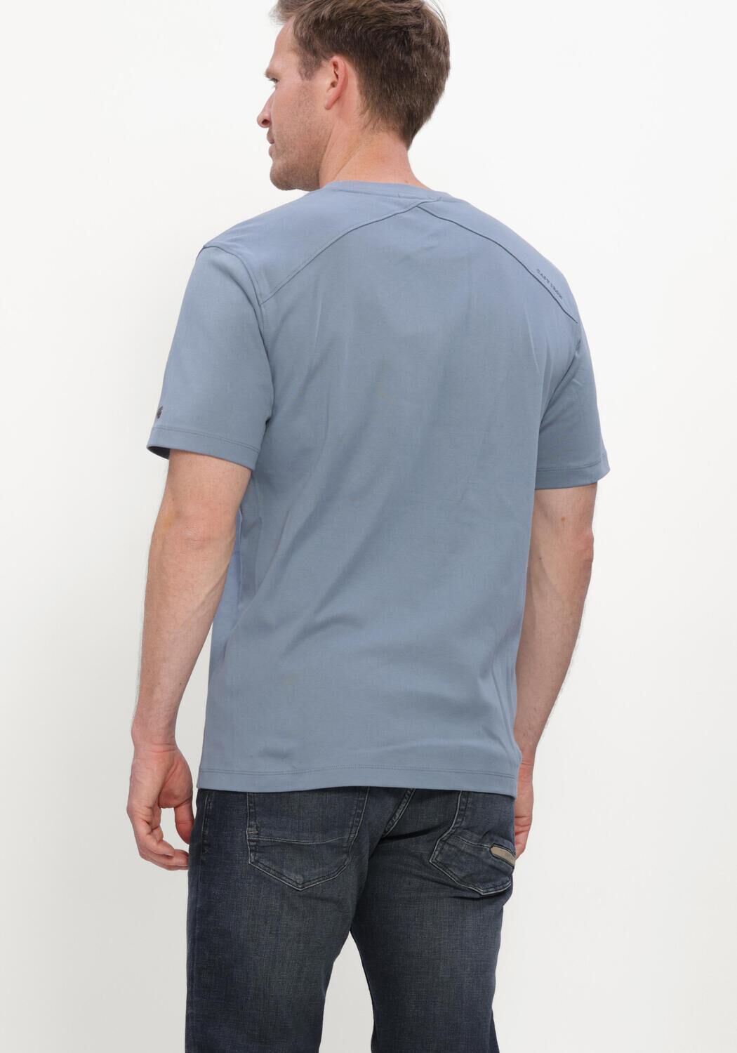 Blauwe CAST IRON T-shirt SHORT SLEEVE R-NECK REGULAR FIT INTERLOCK - large