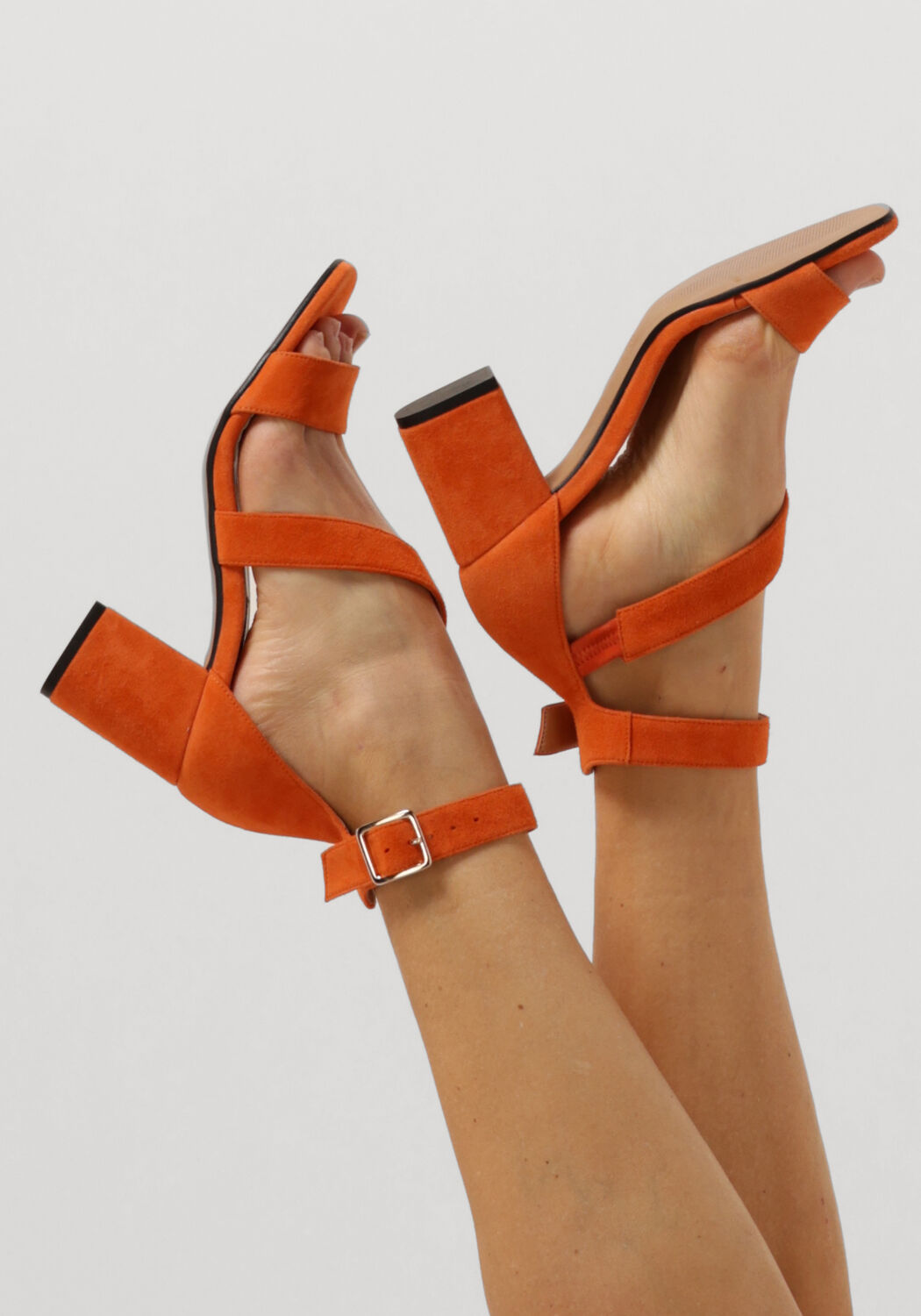 Oranje sandalen met hak 2025