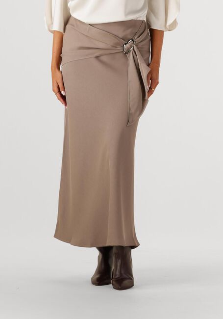 NEO NOIR Jupe midi KIT DULL SATEEN SKIRT en taupe - large