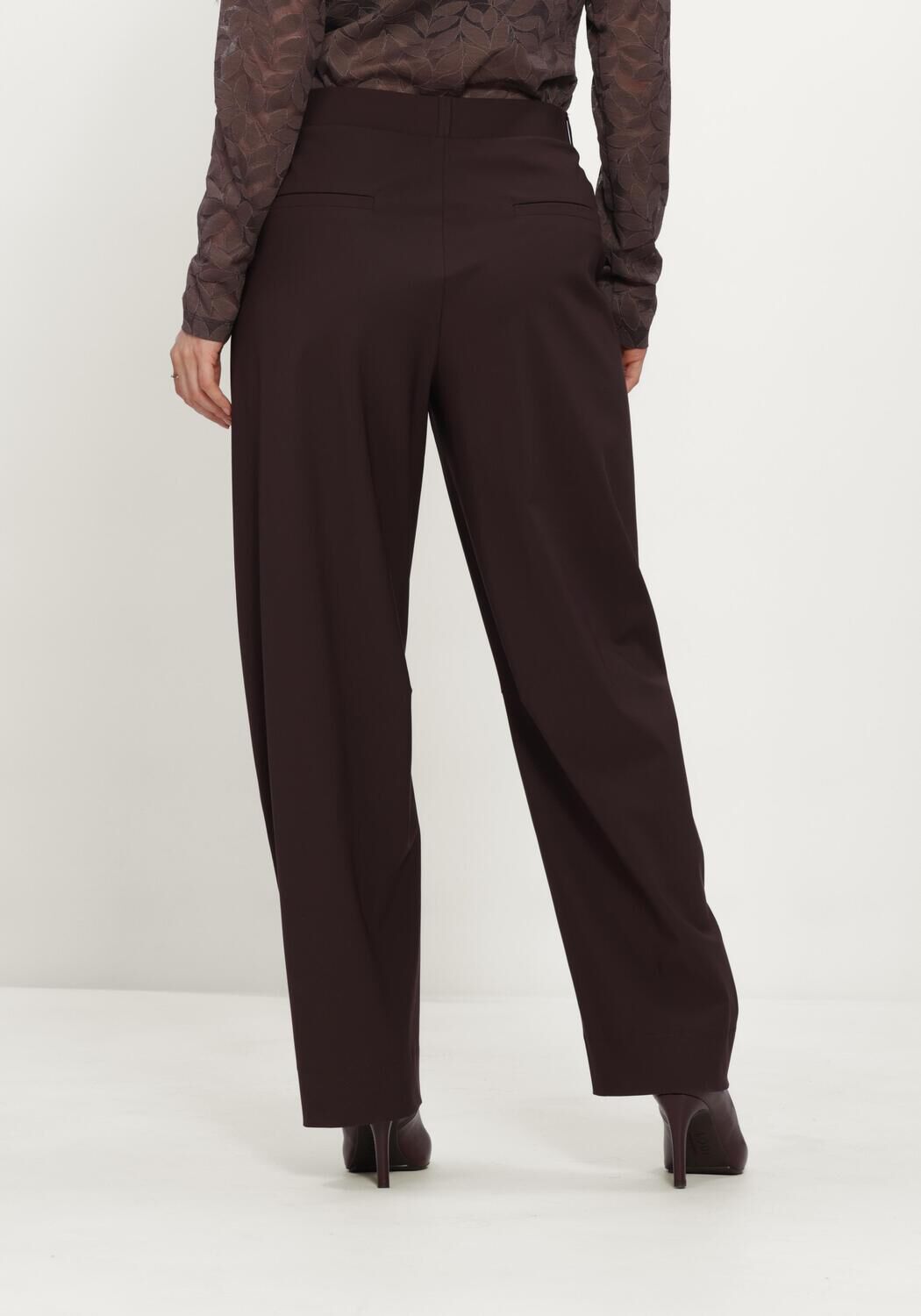 STUDIO ANNELOES Pantalon Marlise barrel trousers en marron - large