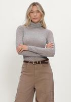 Grijze SELECTED WOMEN Top SLWVENDY WOOL LS KNIT ROLL NECK