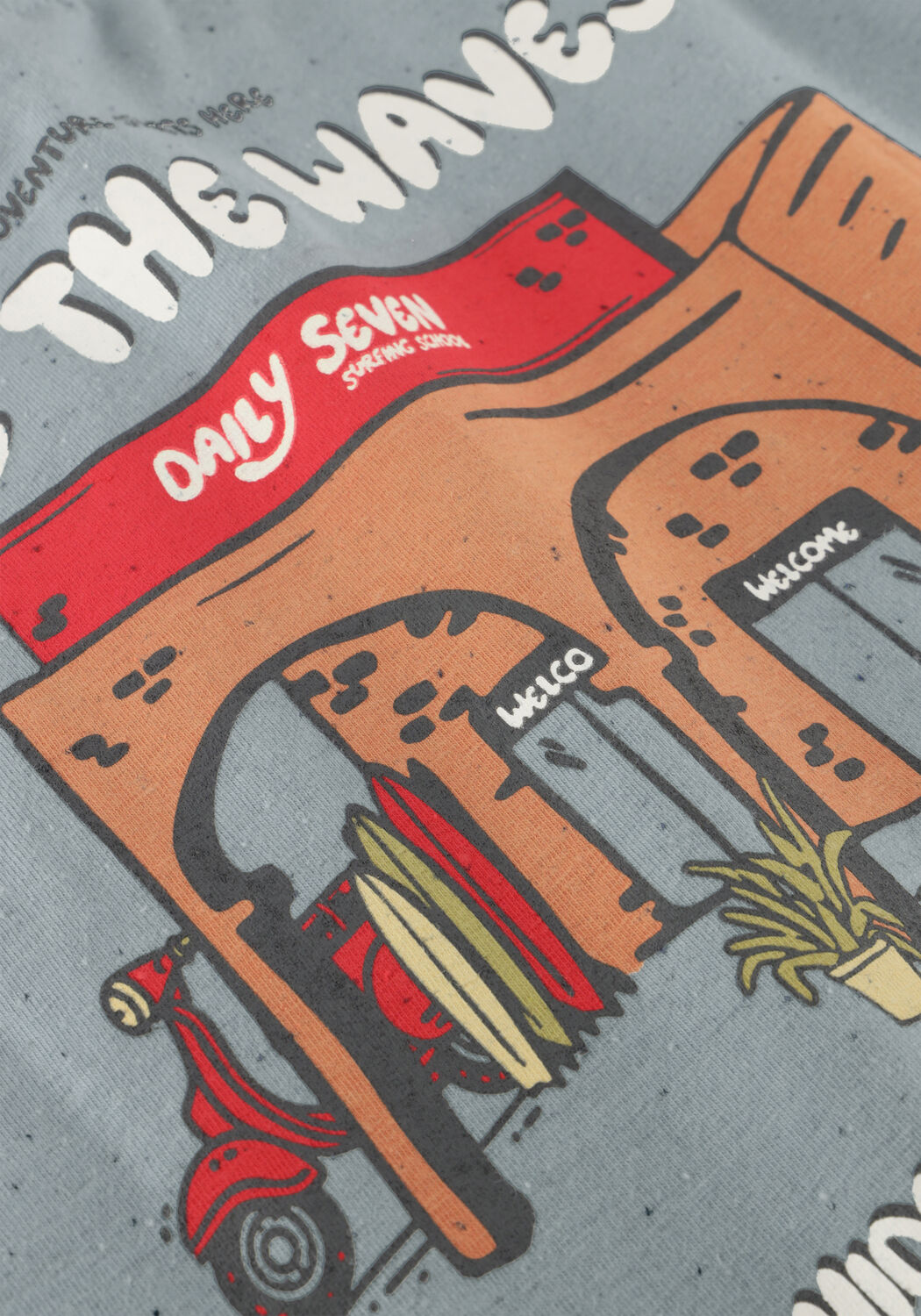 DAILY7 T-shirt T-SHIRT BACKPRINT Bleu clair - large