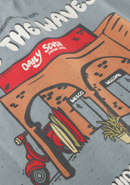 Lichtblauwe DAILY7 T-shirt T-SHIRT BACKPRINT - large