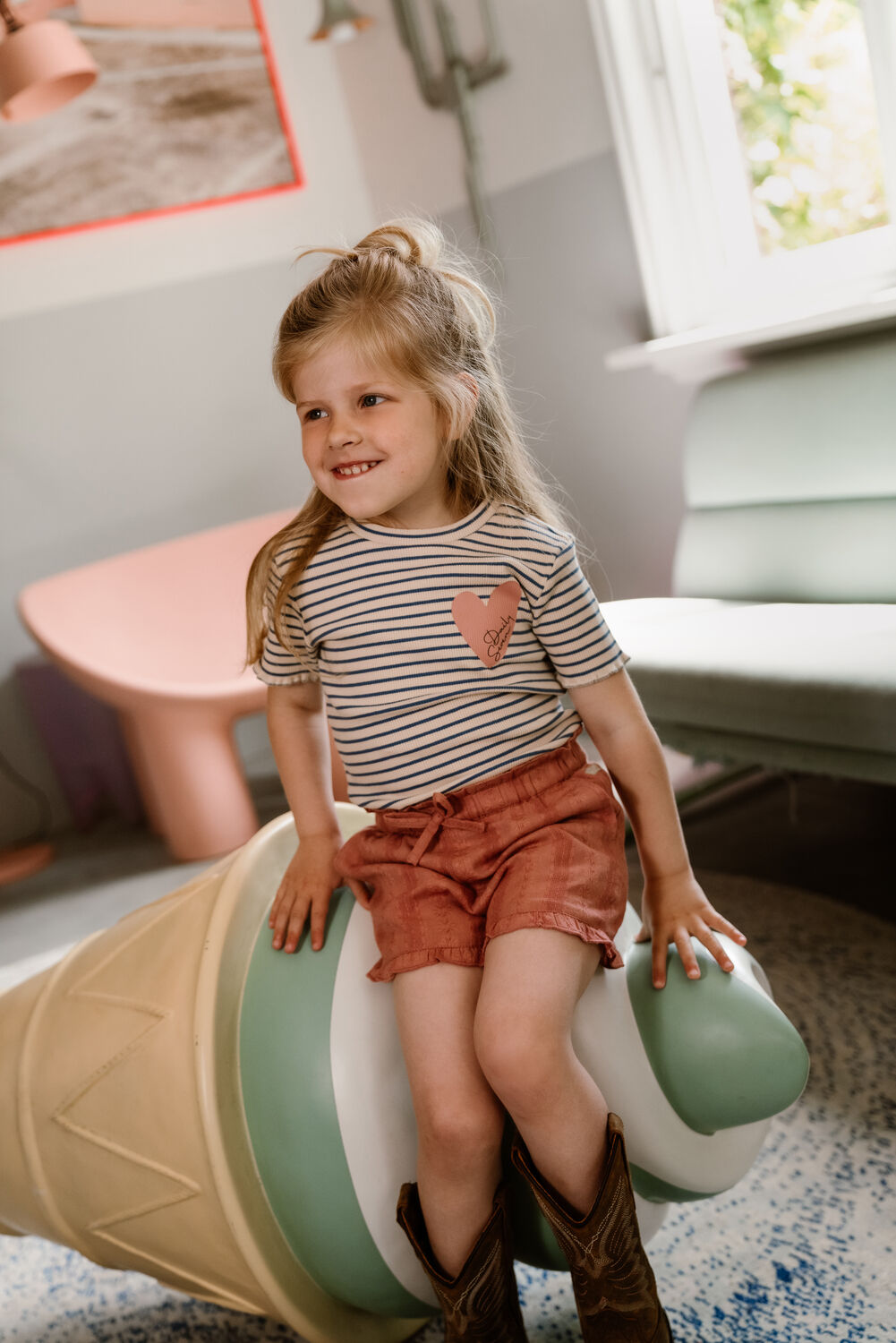 Roze DAILY7 Jeans PAPERBAG SHORT - large