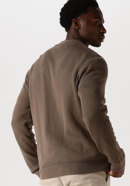 SELECTED HOMME Gilet SLHMATTIS LS KNIT POLO CARDIGAN en marron - large