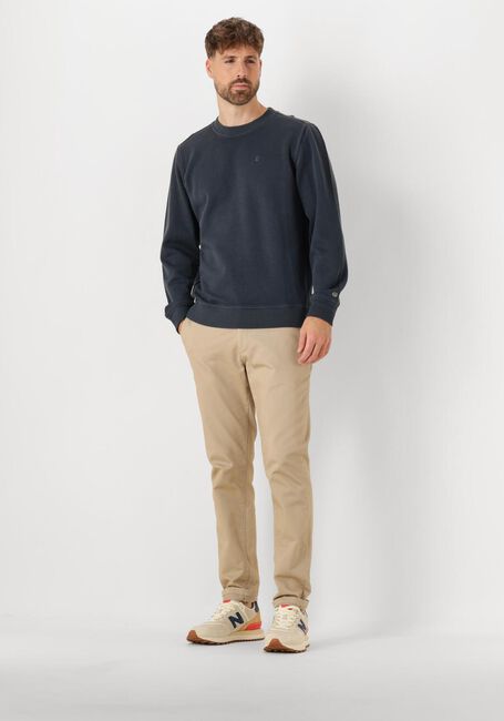 CAST IRON Pull LONG SLEEVE R-NECK REGULAR FIT TWILL en bleu - large