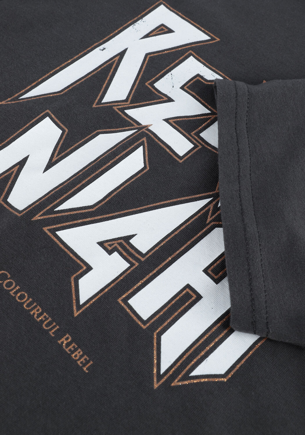 Grijze COLOURFUL REBEL T-shirt REBELS NIGHT GLITTER CLASSIC T - large