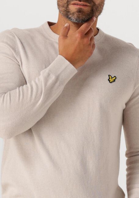LYLE & SCOTT Pull COTTON MERINO CREW NECK JUMPER en beige - large