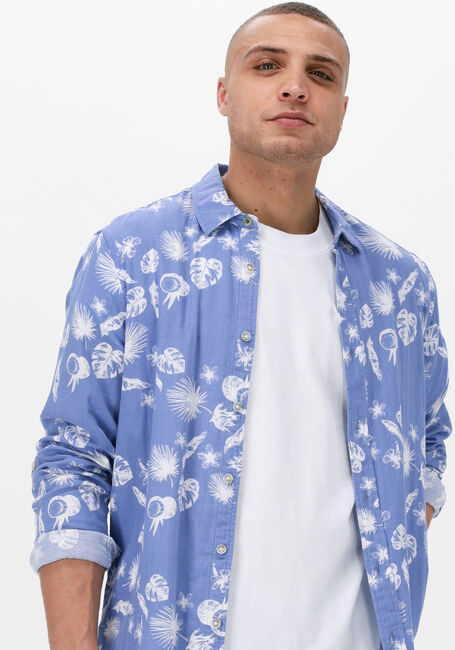 Lichtblauwe SCOTCH & SODA Casual overhemd REGULAR FIT BONDED SHIRT - large