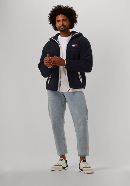 Donkerblauwe TOMMY JEANS Vest TJM SHERPA ZIP THRU HOODIE - large