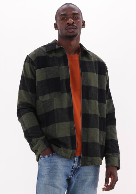 Olijf SELECTED MEN Overshirt LOOSEDOLLER OVERSHIRT LS W - large