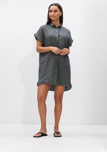 BY-BAR Mini robe HELLA LINEN DRESS Vert fonc&eacute; - large