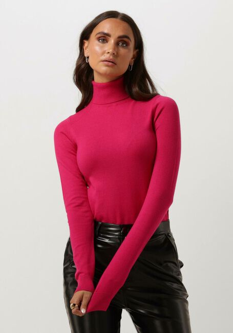 SIMPLE Col roulé KNIT-VIS-PL-NYL-23 en rose - large
