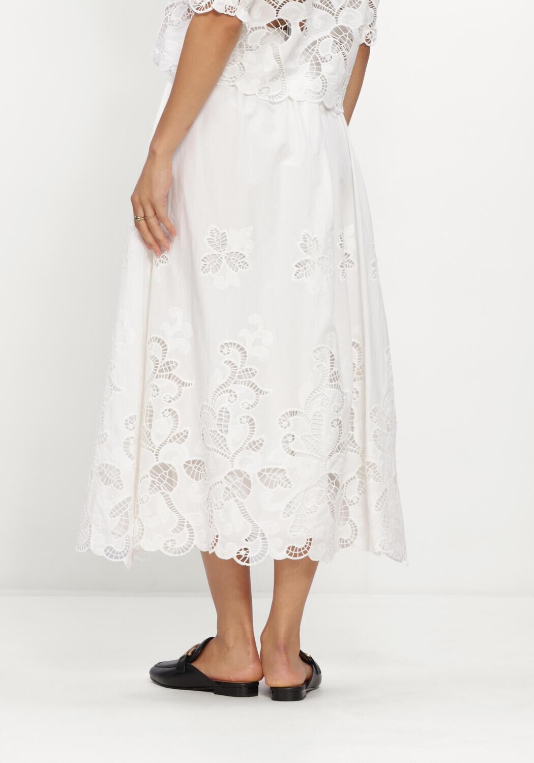 NEO NOIR YARA LONG EMB SKIRT Jupes en blanc - large