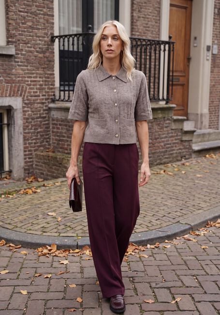 SUMMUM Pantalon large WIDE LEG PANT SOFT SCUBA Bordeaux - large