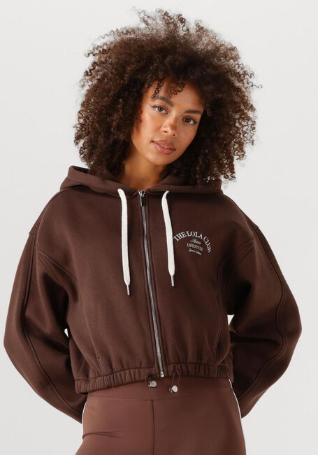 THE LOLA CLUB Chandail MAYA ZIP THROUGH HOODIE en marron - large