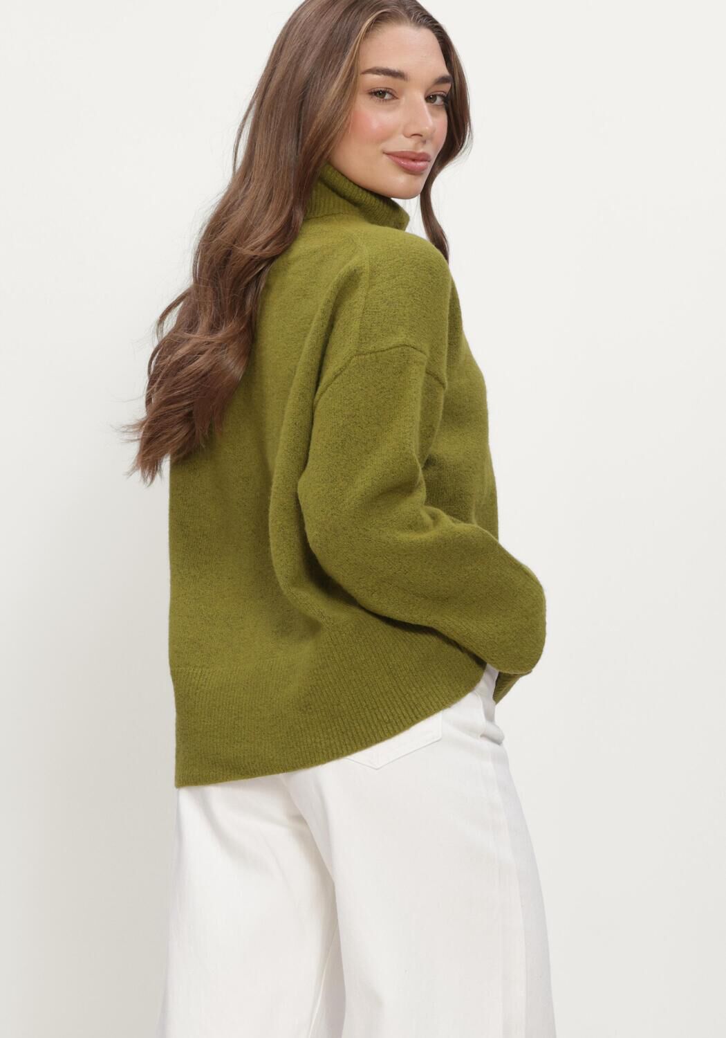 NEO NOIR Col roul&eacute; NALINE KNIT BLOUSE en vert - large