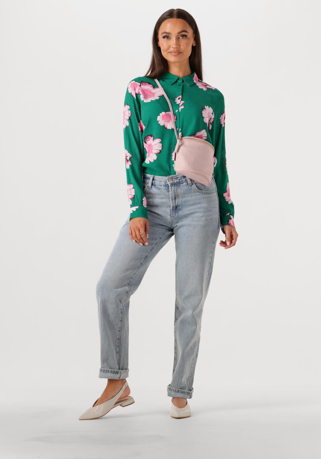 FRED DE LA BRETONIERE MARIANNEKE CROSSBODY LEATHER Sacs besave Rose clair - large