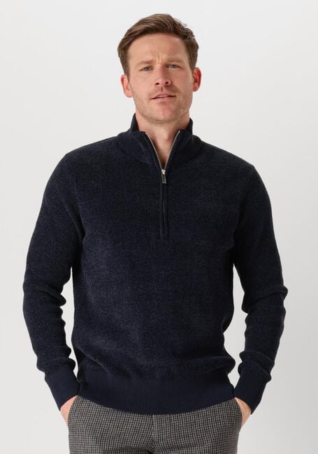SELECTED HOMME Pull SLHRODNEY LS HIGH NECK HALF ZIP en bleu - large