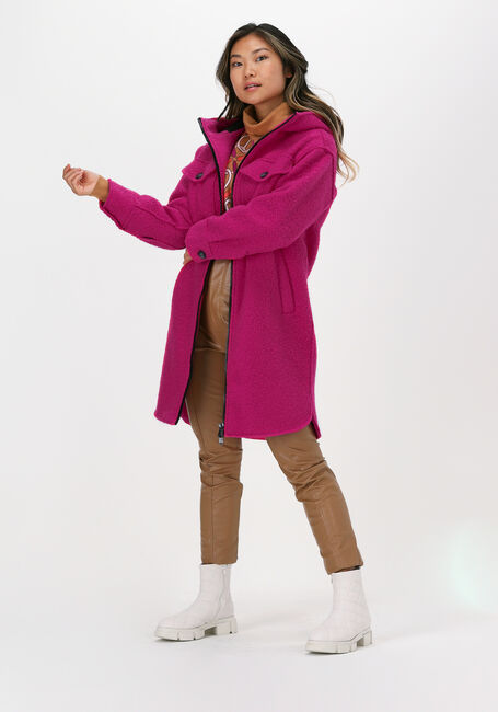 Roze BEAUMONT Teddy jas BOUCLE LONG HOODED JACKET Roze BEAUMONT Teddy jas BOUCLE LONG HOODED JACKET - large
