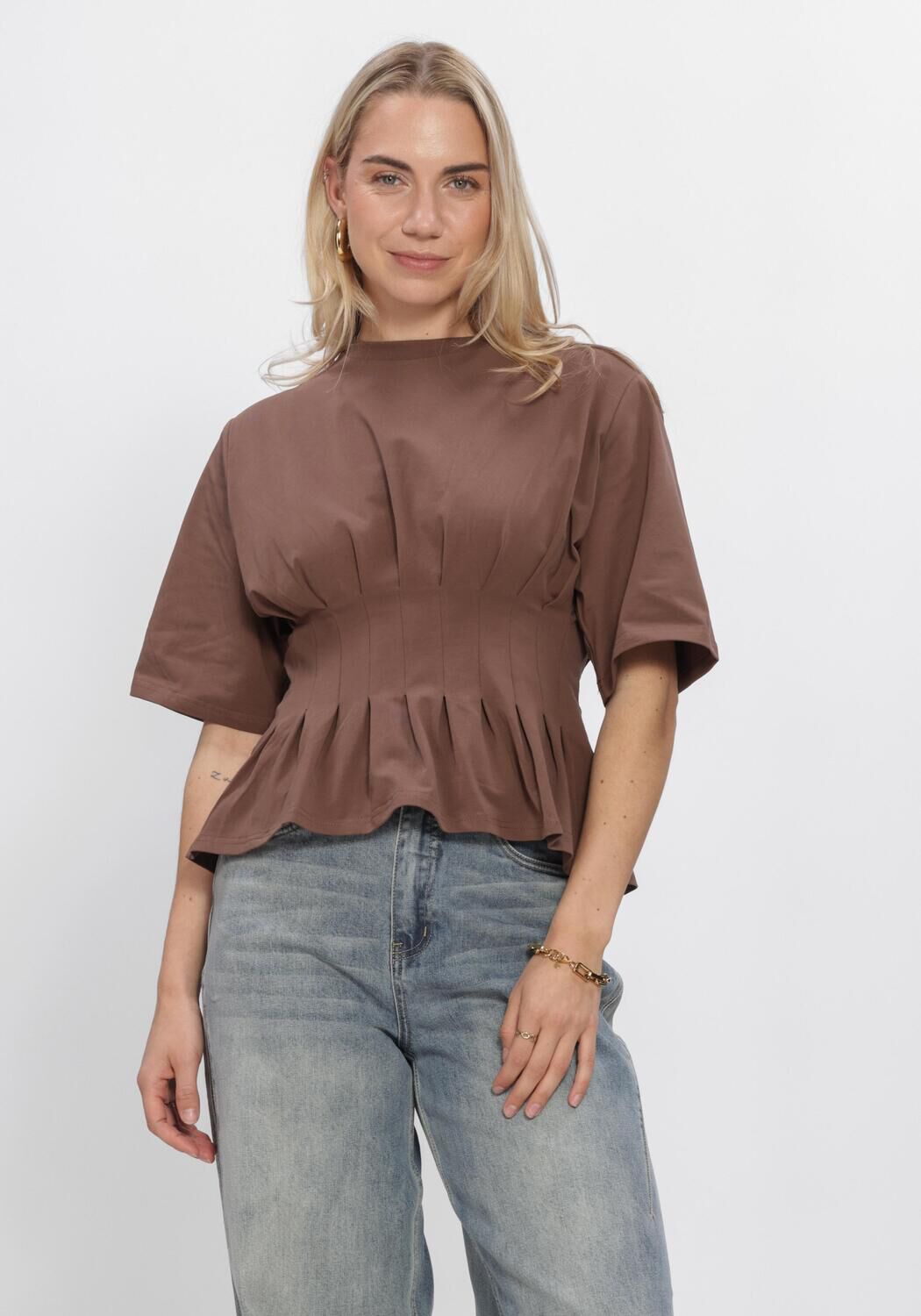 Bruine GESTUZ Top GZINEZ TEE - large