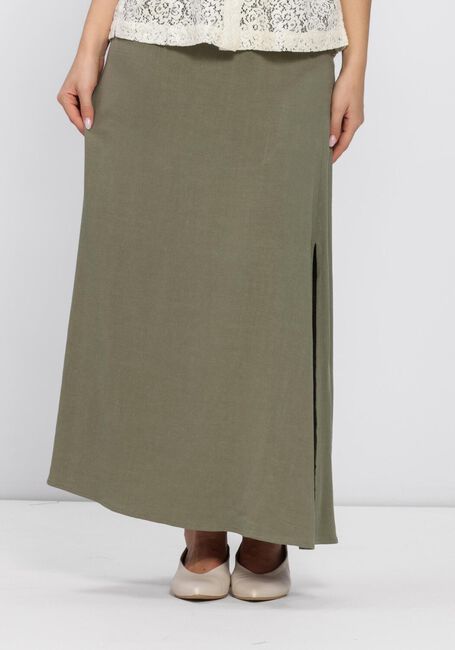 SELECTED WOMEN Jupe maxi SLFVIVA HW ANKLE LINEN BLEND SKIRT en vert - large