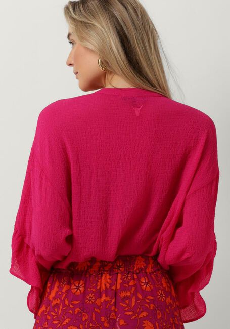 ALIX THE LABEL LADIES WOVEN STRUCTURED CHIFFON RUFFLE BLOUSE Blouses en rose - large