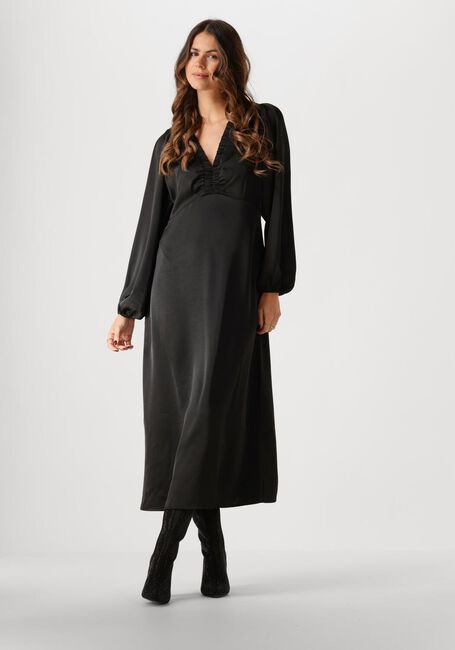 Zwarte NEO NOIR Midi jurk ISOBEL HEAVY SATEEN DRESS - large
