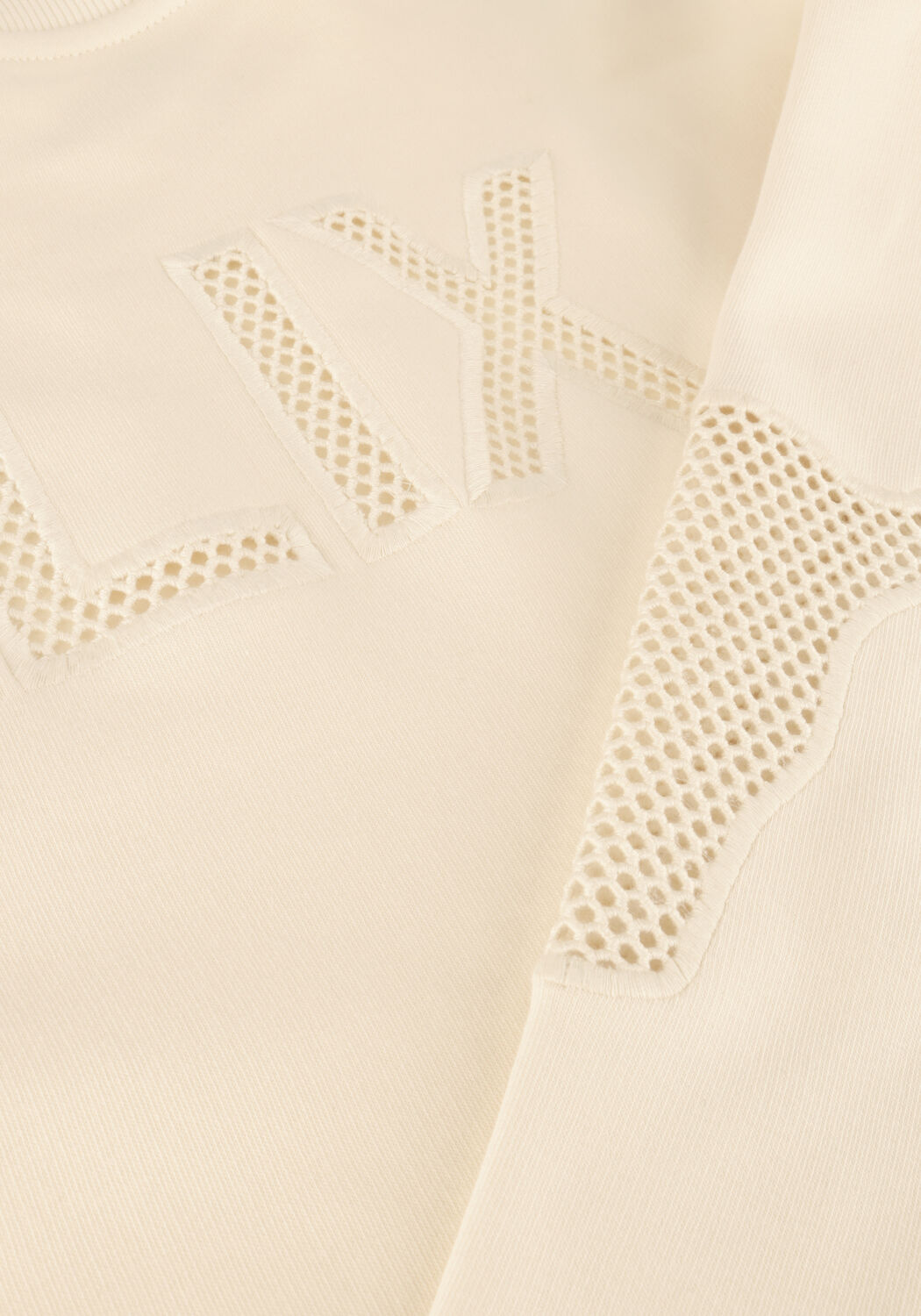 ALIX THE LABEL Pull LADIES KNITTED MESH SWEATER &Eacute;cru - large