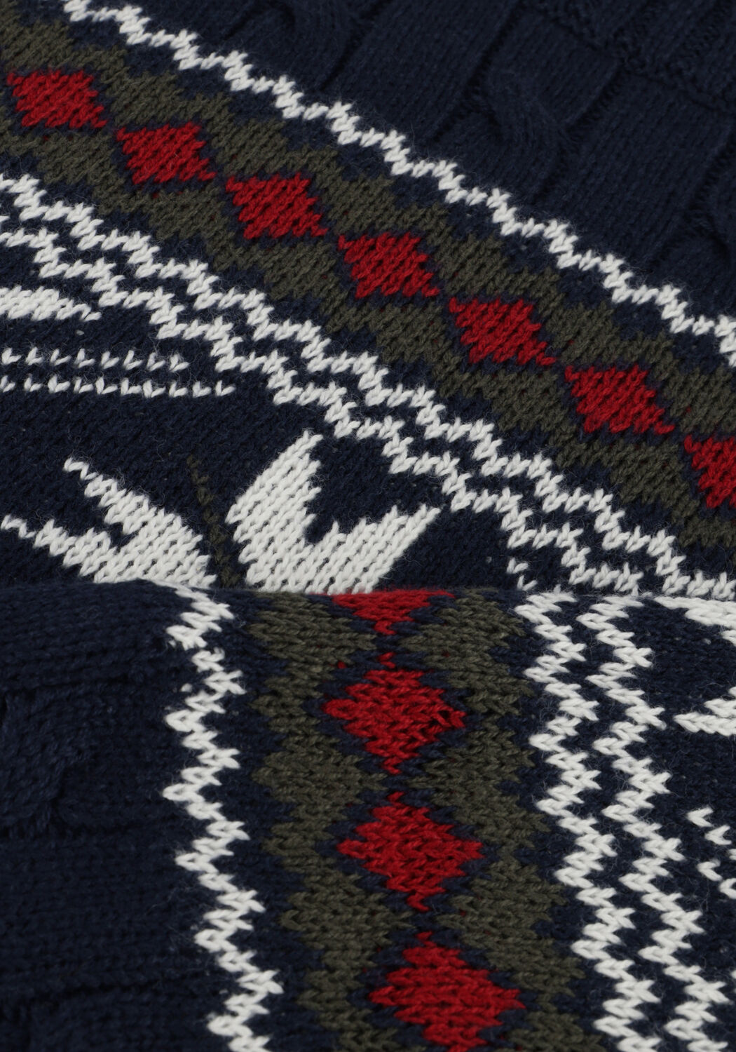 Donkerblauwe SELECTED MEN Coltrui SLHFLAKE LS KNIT CABLE HIGH NE - large