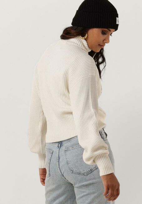 CALVIN KLEIN Col roulé BLOWN UP CK LOOSE SWEATER Blanc - large