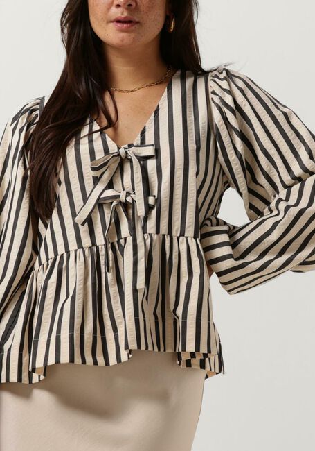 Blauwe NEO NOIR  BESSIE CONTRAST STRIPE BLOUSE - large