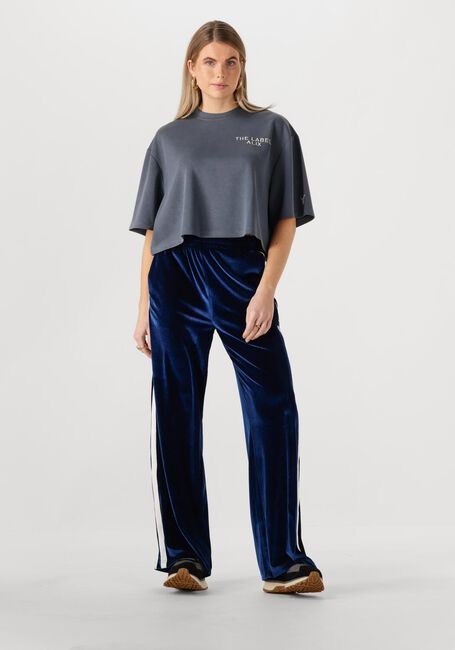 Grijze ALIX THE LABEL T-shirt LADIES KNITTED FLOWY CROPPED TSHIRT - large