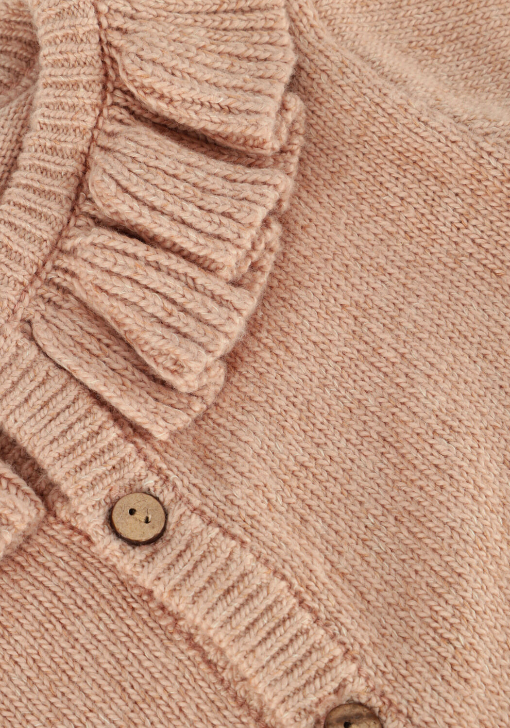 QUINCY MAE Gilet RUFFLE COLLAR CARDIGAN en rose - large