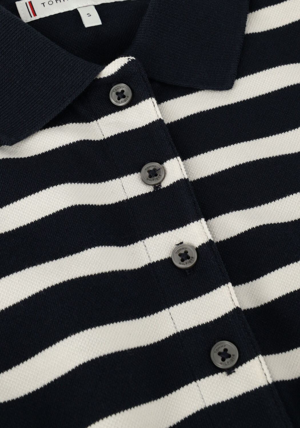 Blauwe TOMMY HILFIGER Midi jurk RLX F+F STRIPE POLO RS 1/2SLV - large