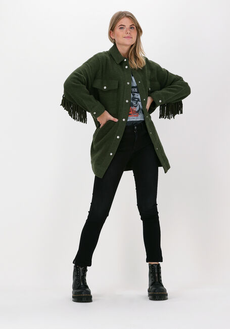 Donkergroene ALIX THE LABEL Mantel FELTED WOOL JACKET - large