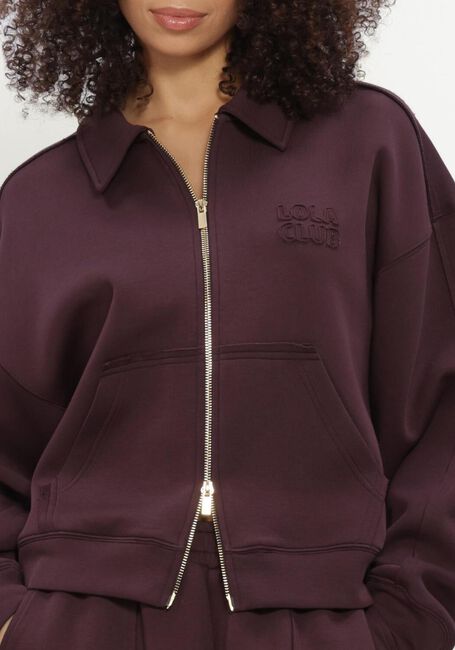 THE LOLA CLUB Pull LEYLA ZIP THROUGH Bordeaux - large